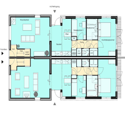 Woning plattegronden met voorbeeld indeling